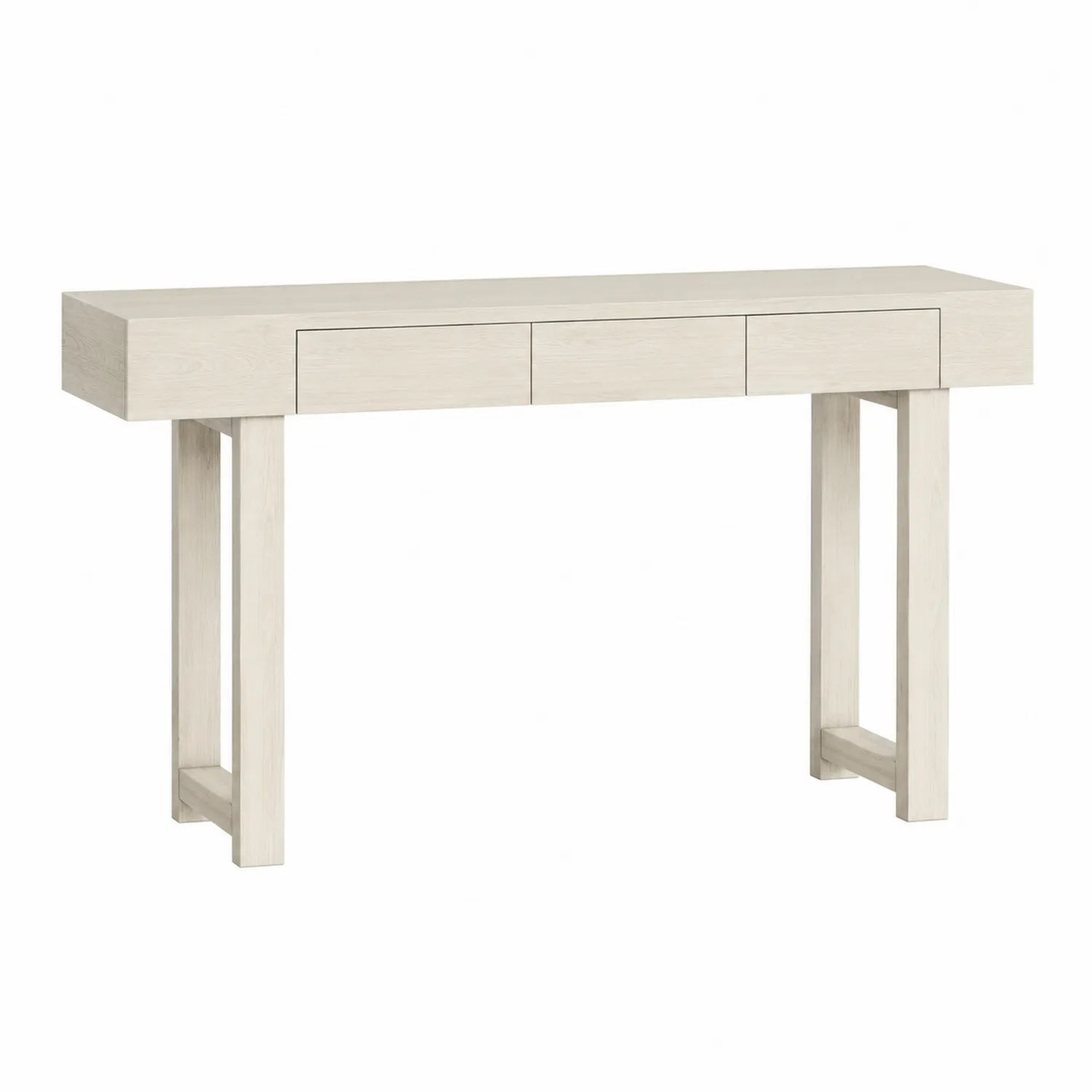 Console en bois avec 3 tiroirs Blanc 120x30x75 cm