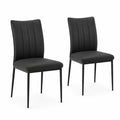 Lot de 2 chaises en cuir synthétique noir
