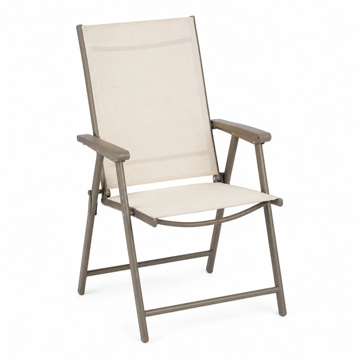 Chaise pliante d'extérieur en aluminium et textilène beige