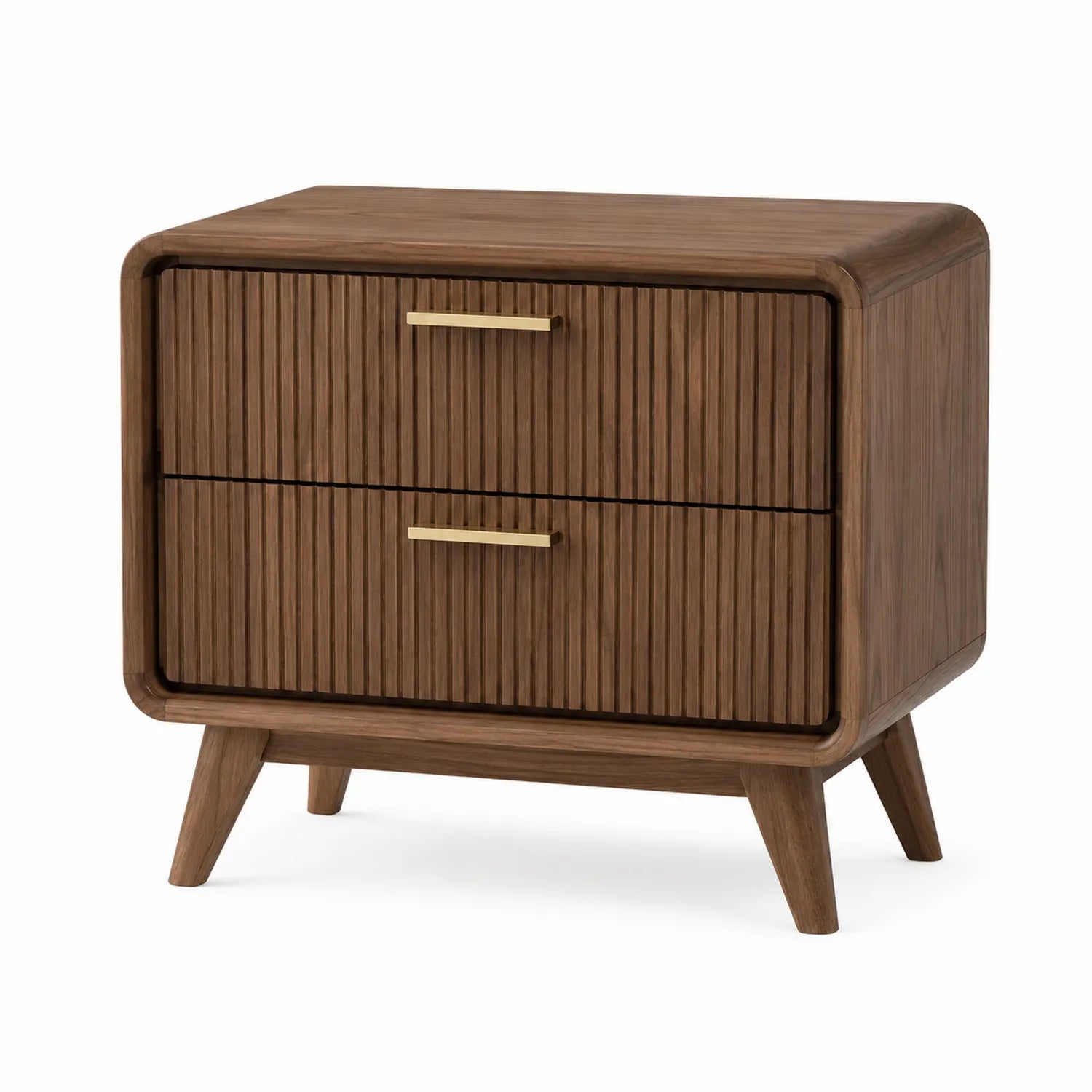 Table de chevet en bois avec poignées en métal 60cm