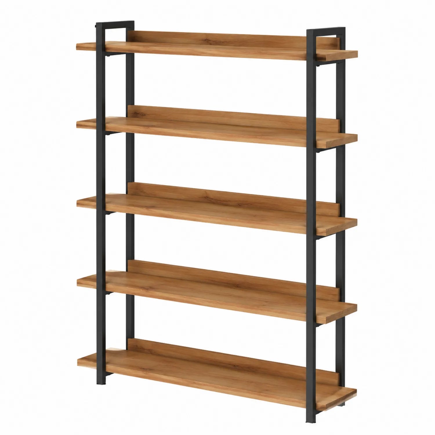 Étagère en Métal et Bois 5 Niveaux Marron/Noir 80x30x180 cm