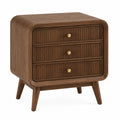 Table de chevet en bois marron avec tiroirs