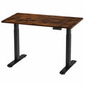 Bureau réglable en hauteur électrique en bois MDF brun noir 120x60 cm