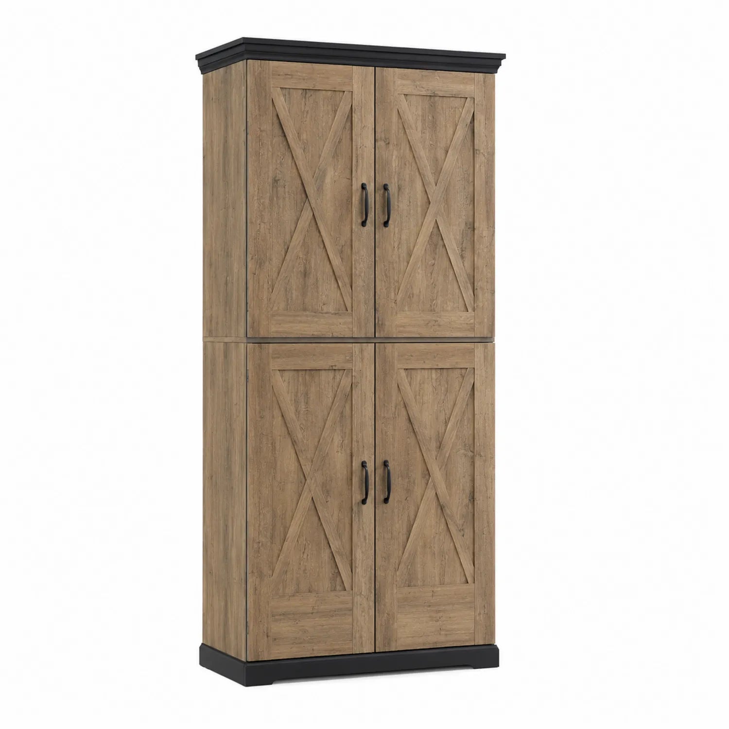 Armoire en bois avec portes croisées 180x80x40cm