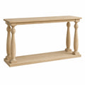 Console rectangulaire en bois Beige 120x30x80 cm