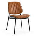 Chaise de salle à manger en cuir synthétique avec cadre en métal