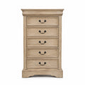 Commode en Bois 5 Tiroirs Chêne Clair
