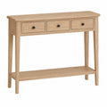 Console en bois chêne 3 tiroirs 120 cm