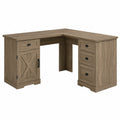 Bureau d'angle en bois avec rangements 140x110x76 cm