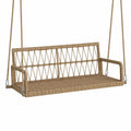 Balançoire Suspendue en Rotin Synthétique Beige 150 cm