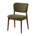 Chaise en bois massif tissu vert 75cm x 50cm x 55cm