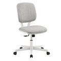 Chaise de bureau en tissu gris avec piètement en métal blanc