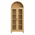 Armoire en bois avec portes en verre et étagères 200x80x40 cm