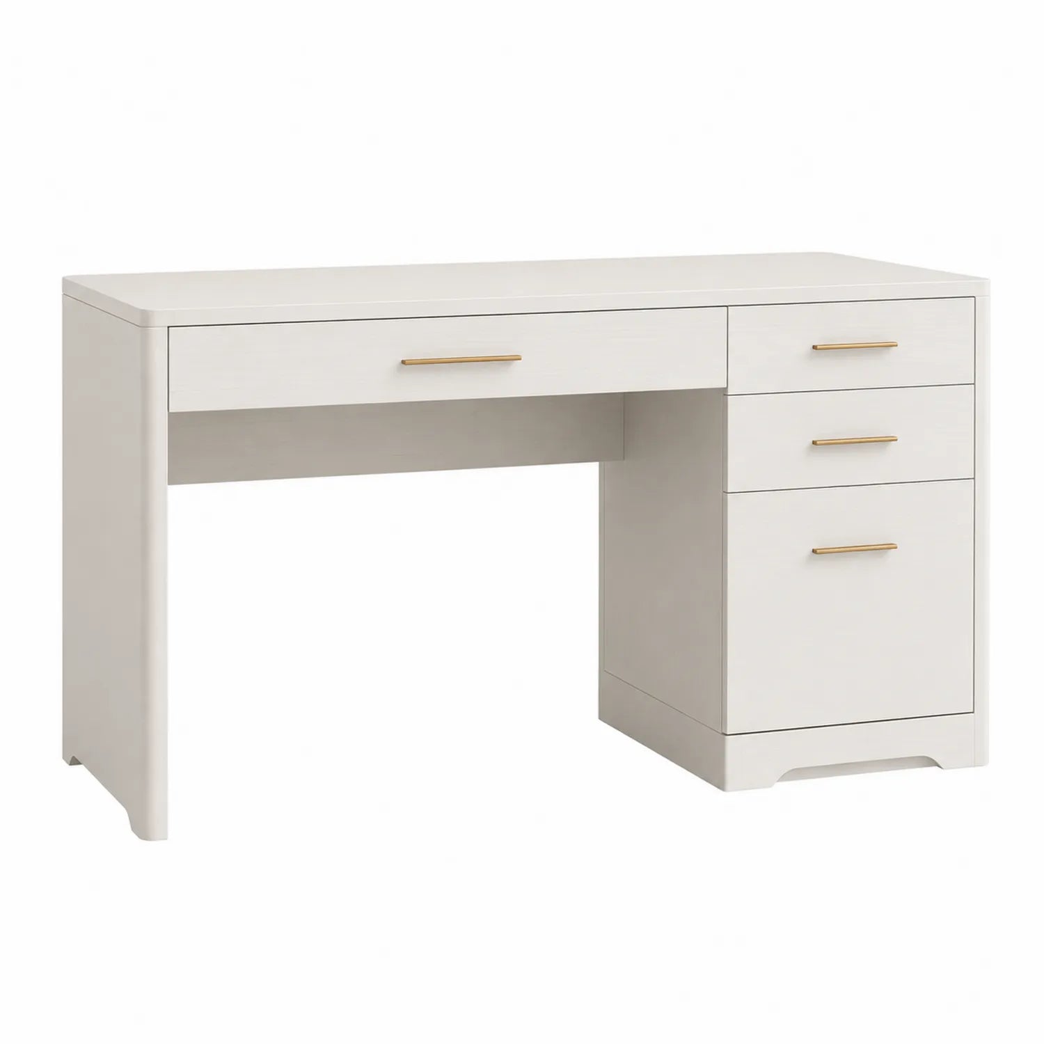 Bureau en bois composite blanc avec tiroirs
