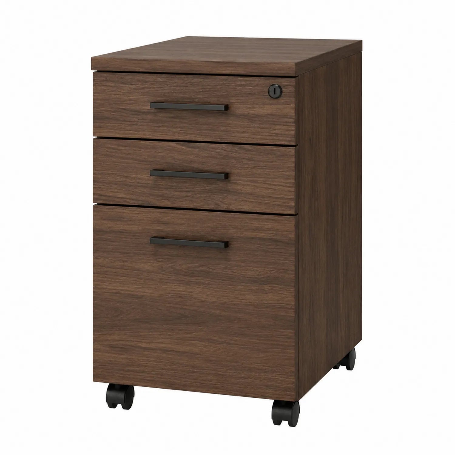 Classeur à roulettes en bois avec serrure 3 tiroirs