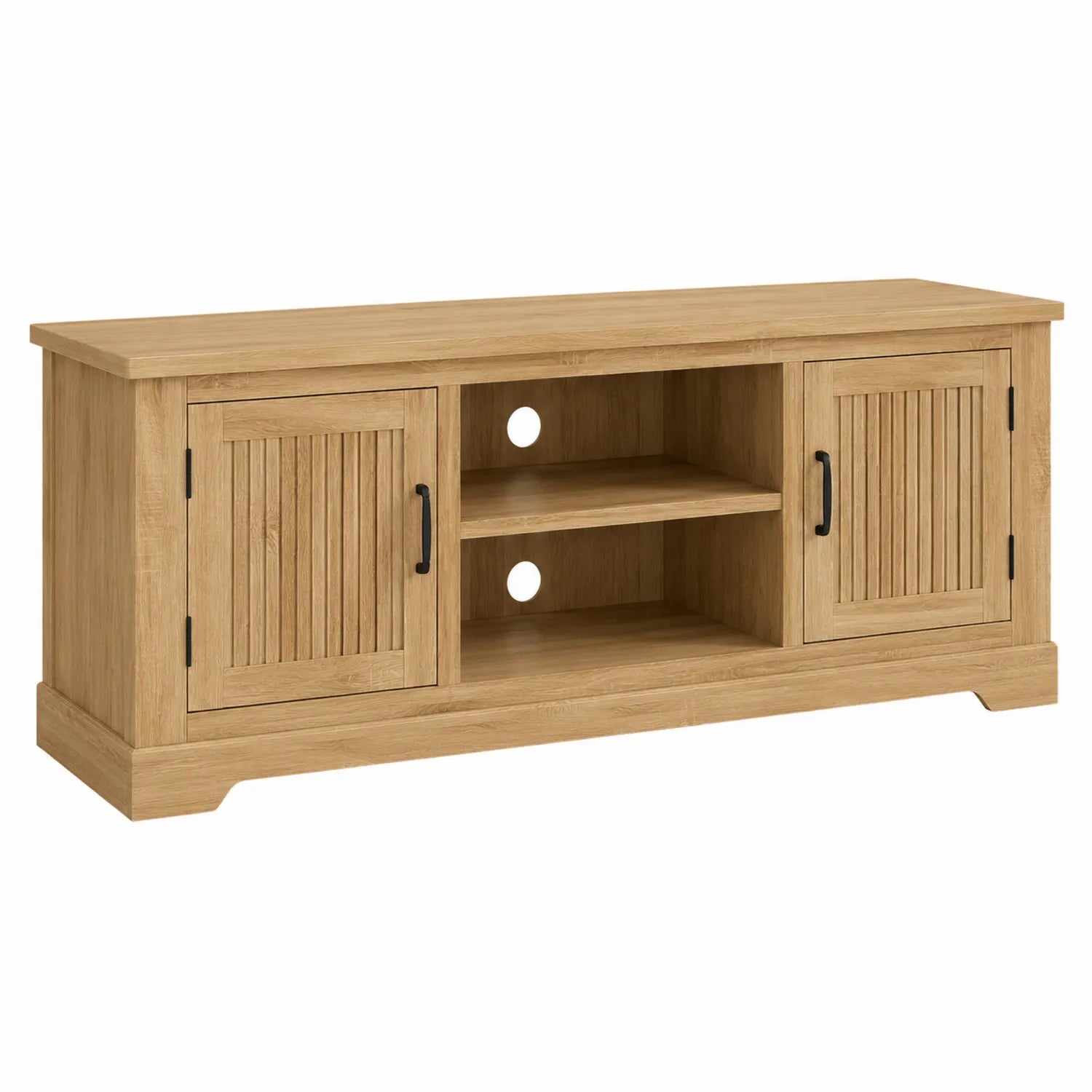 Meuble TV en bois rectangulaire Chêne Clair 120x40x50 cm