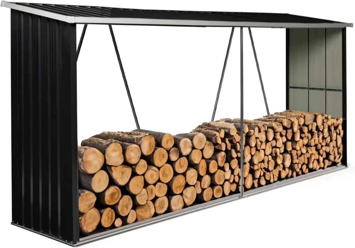 Abri de Jardin Métallique 4m³ pour Bois de Chauffage