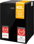 Réfrigérateur Compact TZS First Austria 40L - Silencieux avec Porte Réversible et Éclairage Intérieur - Idéal pour Camping, Bureau, Chambre et Hôtel - Design en Verre