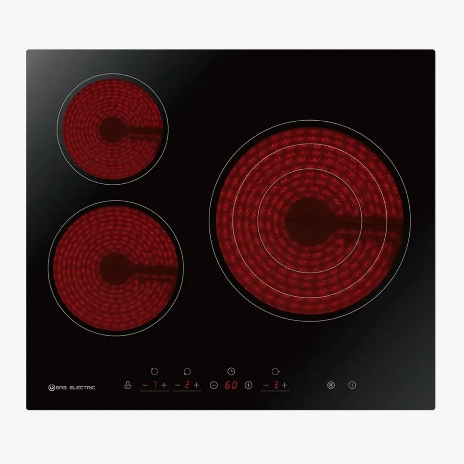 Table de Cuisson Vitrocéramique EAS Electric EMCH295-3F, 3 Zones