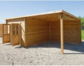 Chalet de Jardin en Bois 18m² avec Terrasse Intégrée - Toit Plat et Kit de Montage Inclus