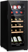 KLARSTEIN Bodega - Cave à Vin à Deux Zones, Porte en Verre, Capacité de 50L pour 18 Bouteilles - Noir