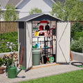 Cabanon de Jardin en Métal Gris avec Aération, 154x83x180 cm, Porte Verrouillable