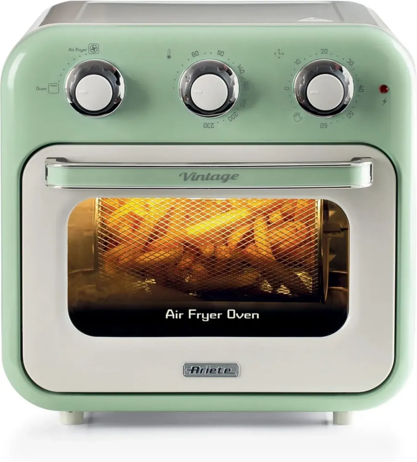 Friteuse et Four 2 en 1 Ariete Vintage, 16 L, Acier Inoxydable, Jusqu'à 230°C, 1400W, Vert