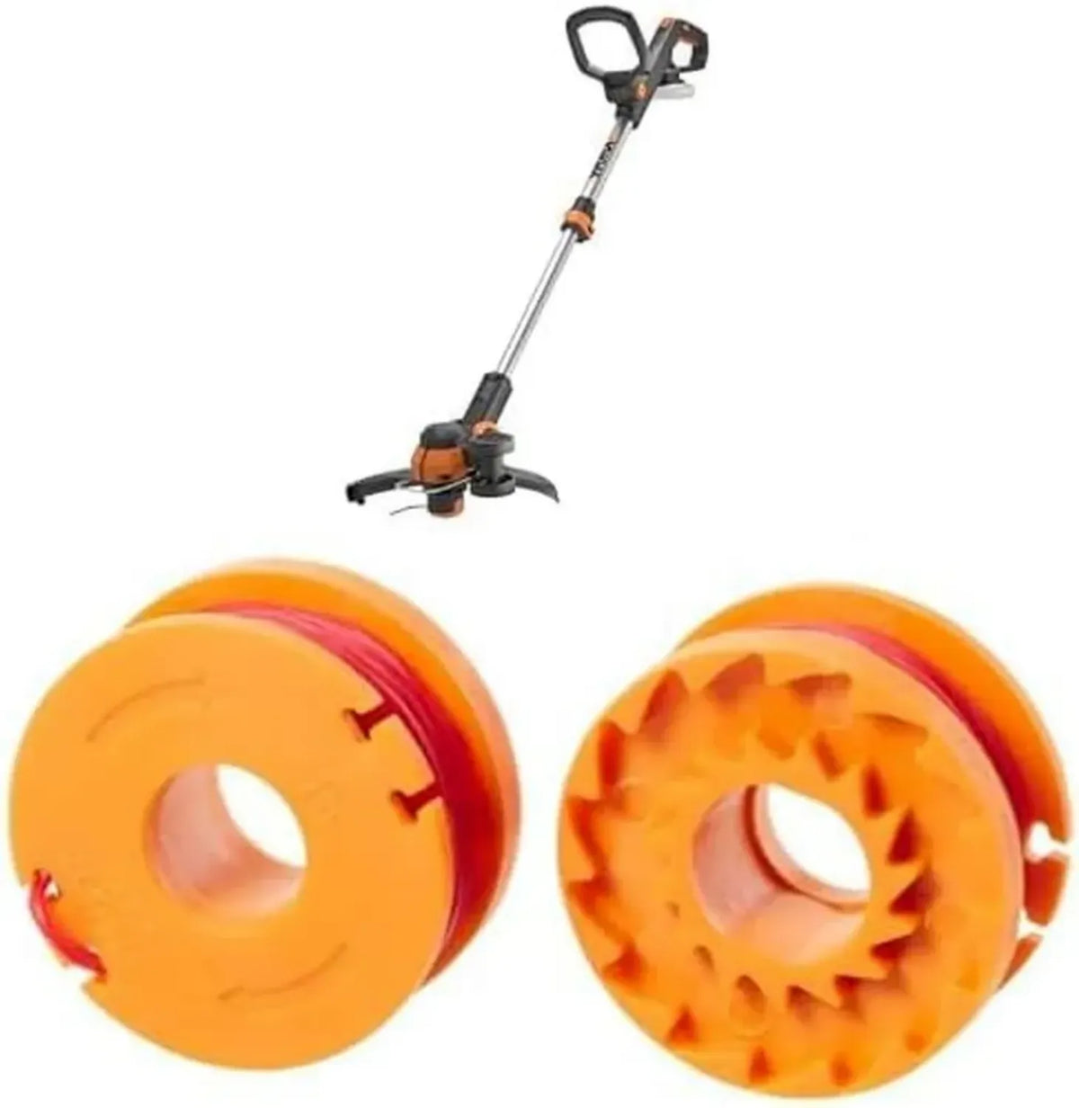 Coupe-Bordures sans Fil WORX 20V 2-en-1 avec 6 Bobines de Rechange, 30 cm, Tête Pivotante 90°, Batterie et Chargeur Non Inclus
