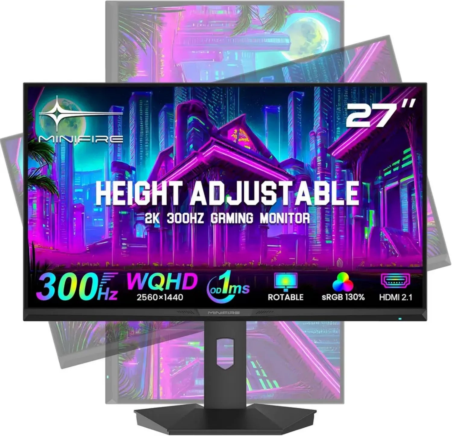 Moniteur Gaming 27'' QHD 300Hz - Écran PC 2K avec FreeSync et HDR10