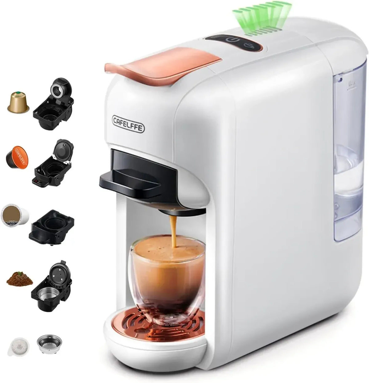 Cafetière à Capsules 5-en-1, Expresso 19 Bars, Compatible Multi-Capsules et Café Moulu