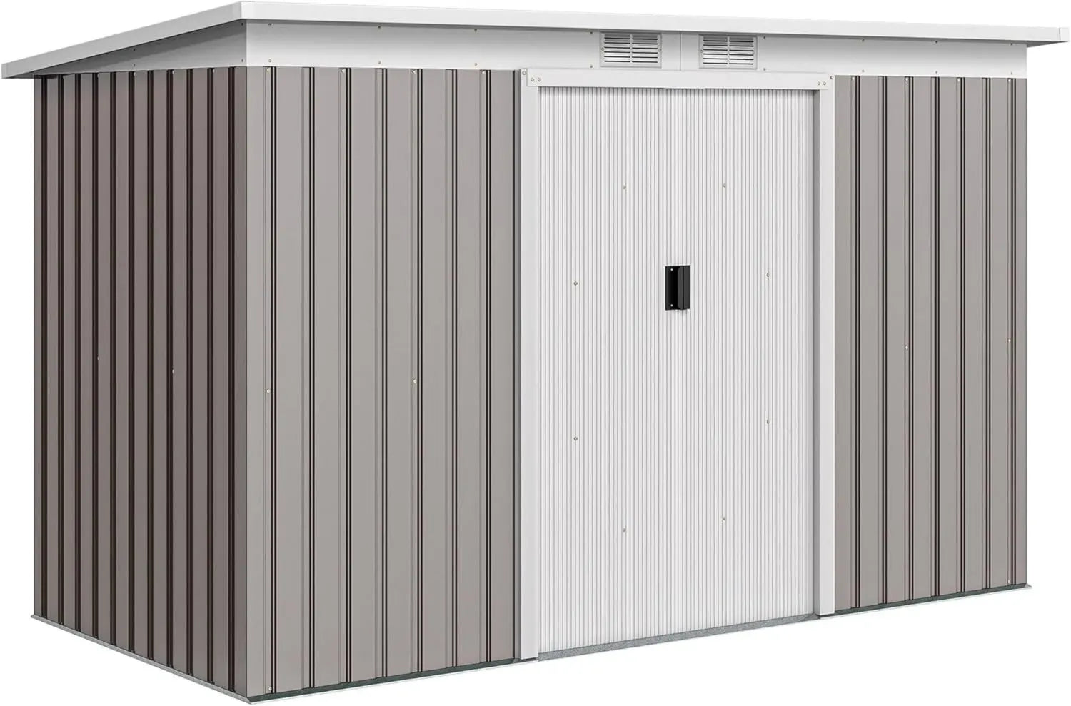 Abri de Jardin XXL en Acier Galvanisé avec Portes Verrouillables et Aérations, 280 x 130 cm