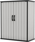 Abri de Jardin en Résine Keter Premier avec Étagères pour Piscine et Vélo, Gris/Noir, 1,4 x 1,7 m