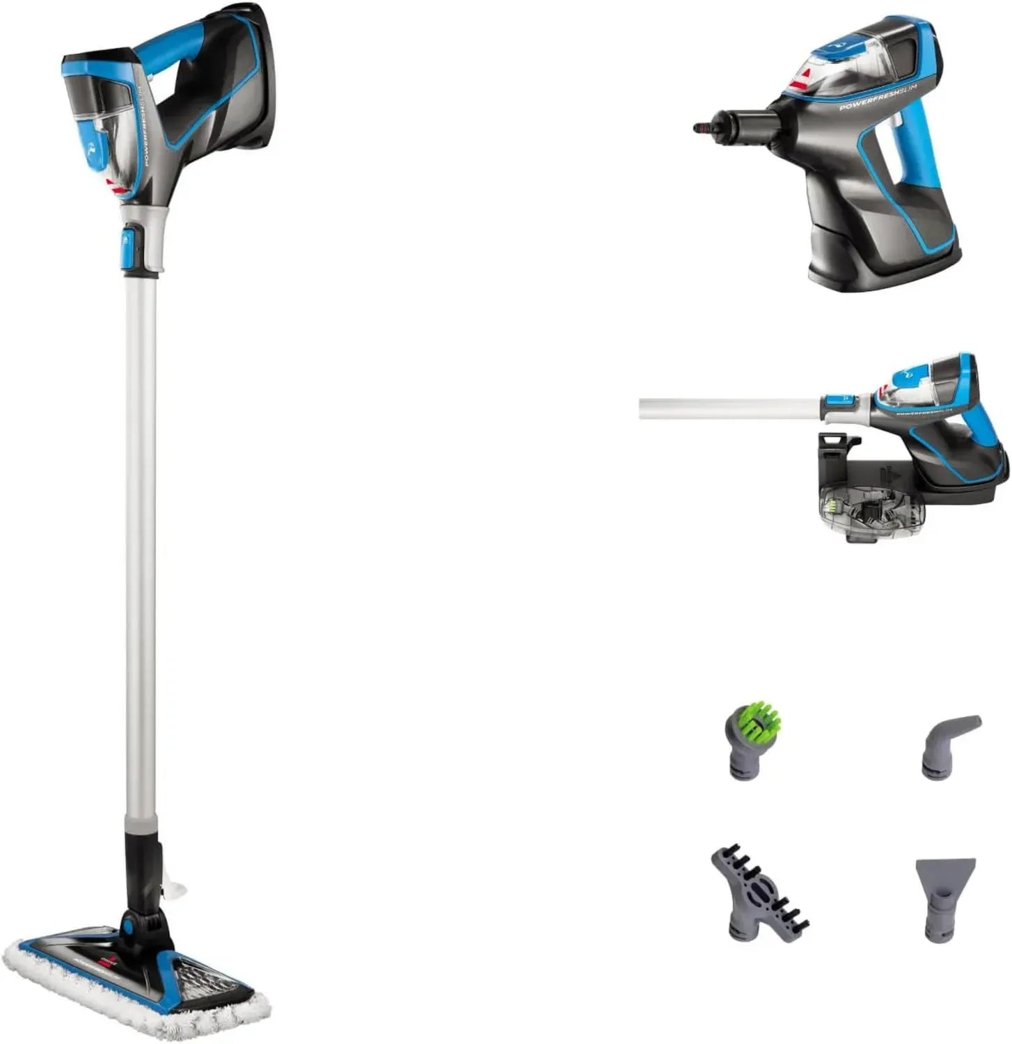 Nettoyeur Vapeur 3-en-1 BISSELL PowerFresh Slim, Léger et Multifonction, Accessoires Inclus, 1600W