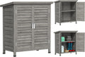 Armoire de Jardin Outsunny avec Étagères et Portes Persiennes - 87x46,5x96,5 cm - Toit Bitumé Gris