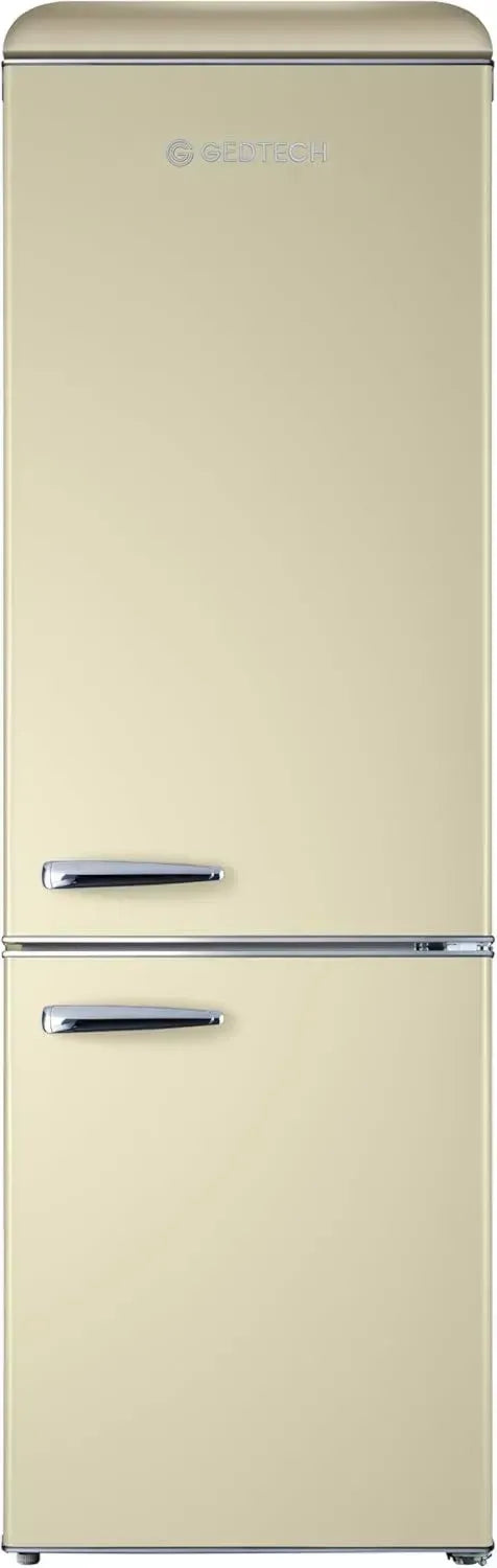 Réfrigérateur Combiné Vintage GEDTECH 310L - Congélateur Bas - Crème - Économie d'Énergie