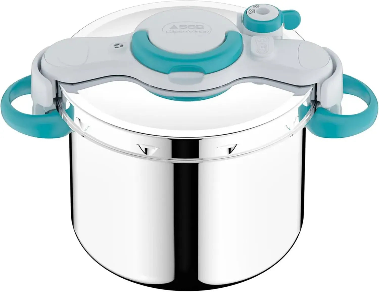 SEB Autocuiseur ClipsoMinut' Easy+ 9L, Ouverture Pratique à Une Main, Compatible Induction, Fabrication Française, Acier Inoxydable, Bleu