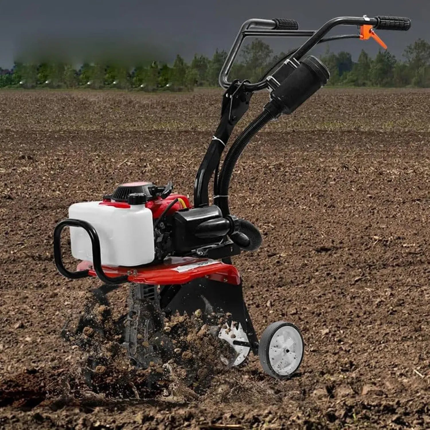 Motobineuse Thermique 55CC, 4 Temps Léger pour Jardin, Compact et Puissant, Facile à Démarrer