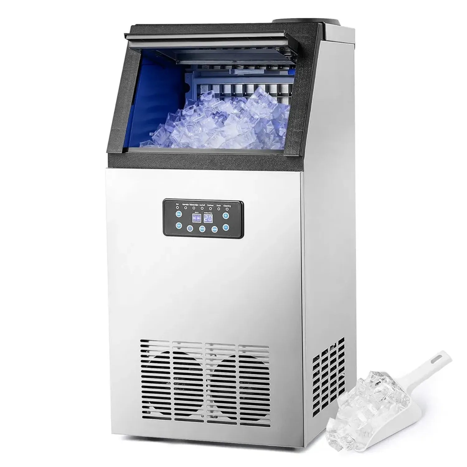 Machine à Glaçons Professionnelle 480W, 73kg/24h avec Écran LCD, Capacité de Stockage 10kg