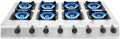 Cuisinière commerciale en inox avec allumage automatique pour gaz GPL/NG, boutons ergonomiques