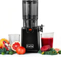 Extracteur de Jus à Froid Fretta, Goulotte Large 135mm, Idéal pour Fruits et Légumes Entiers, Nettoyage Facile, Sans BPA, 250W, Noir