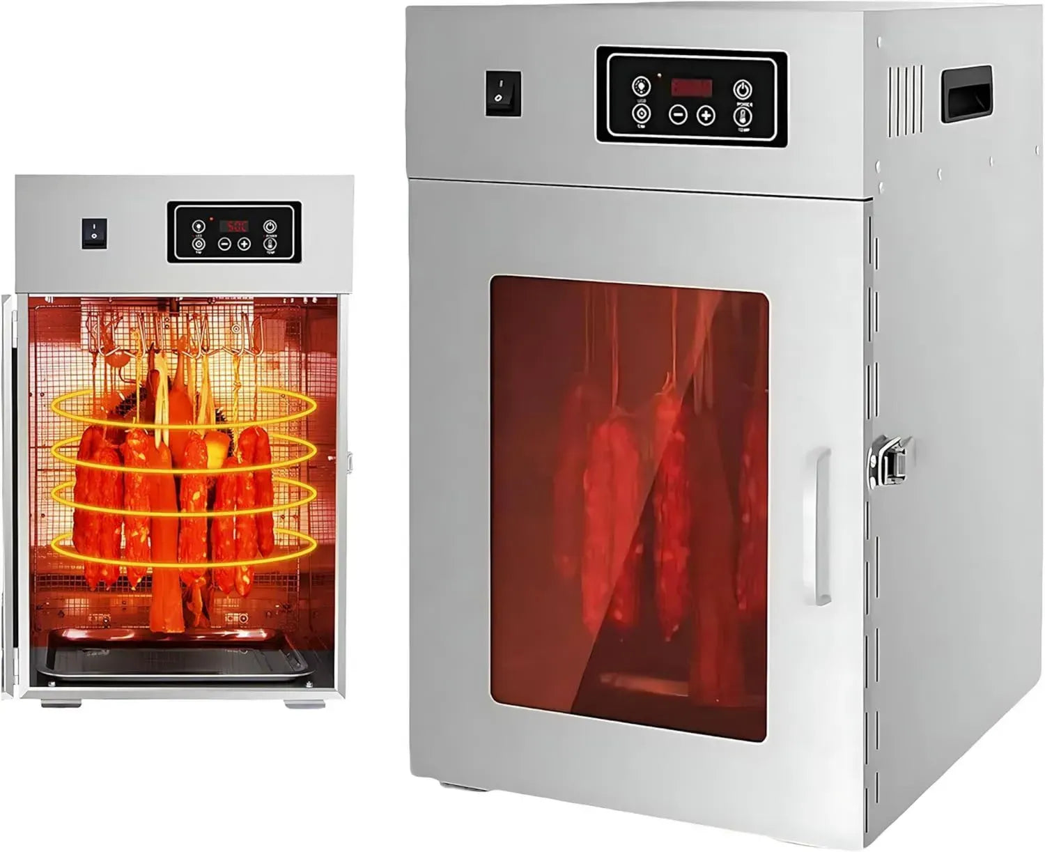 Déshydrateur Commercial 800W pour Saucisses et Viandes, Température 30-90°C, Minuterie Numérique