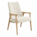 Chaise en bois massif avec accoudoirs en tissu