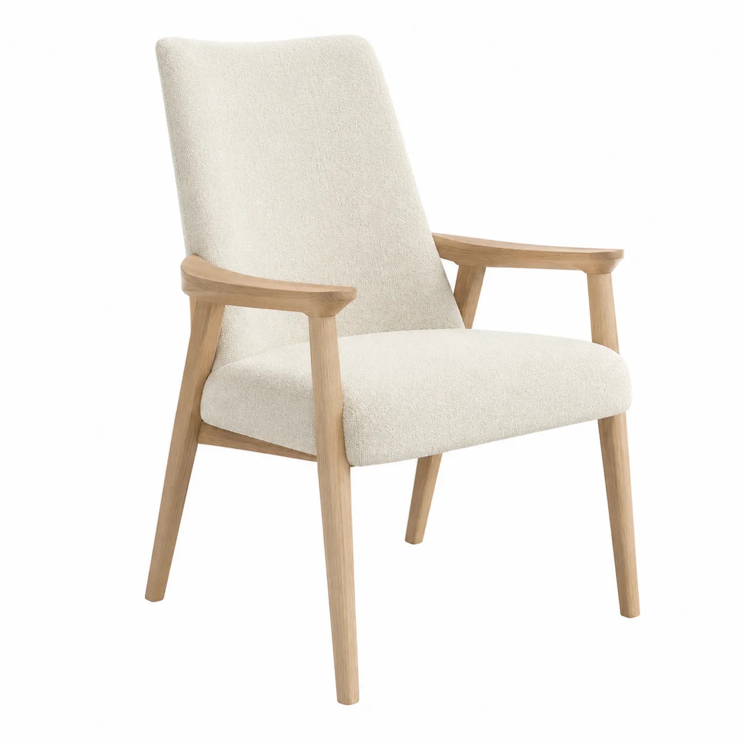 Chaise en bois massif avec accoudoirs en tissu