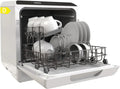 Hermitlux Lave-vaisselle Compact 5 Couverts, 6 Programmes avec Séchage Prolongé, Option Mode Bébé 75°C, Réservoir Intégré 5L ou Raccord Robinet, Facile à Utiliser