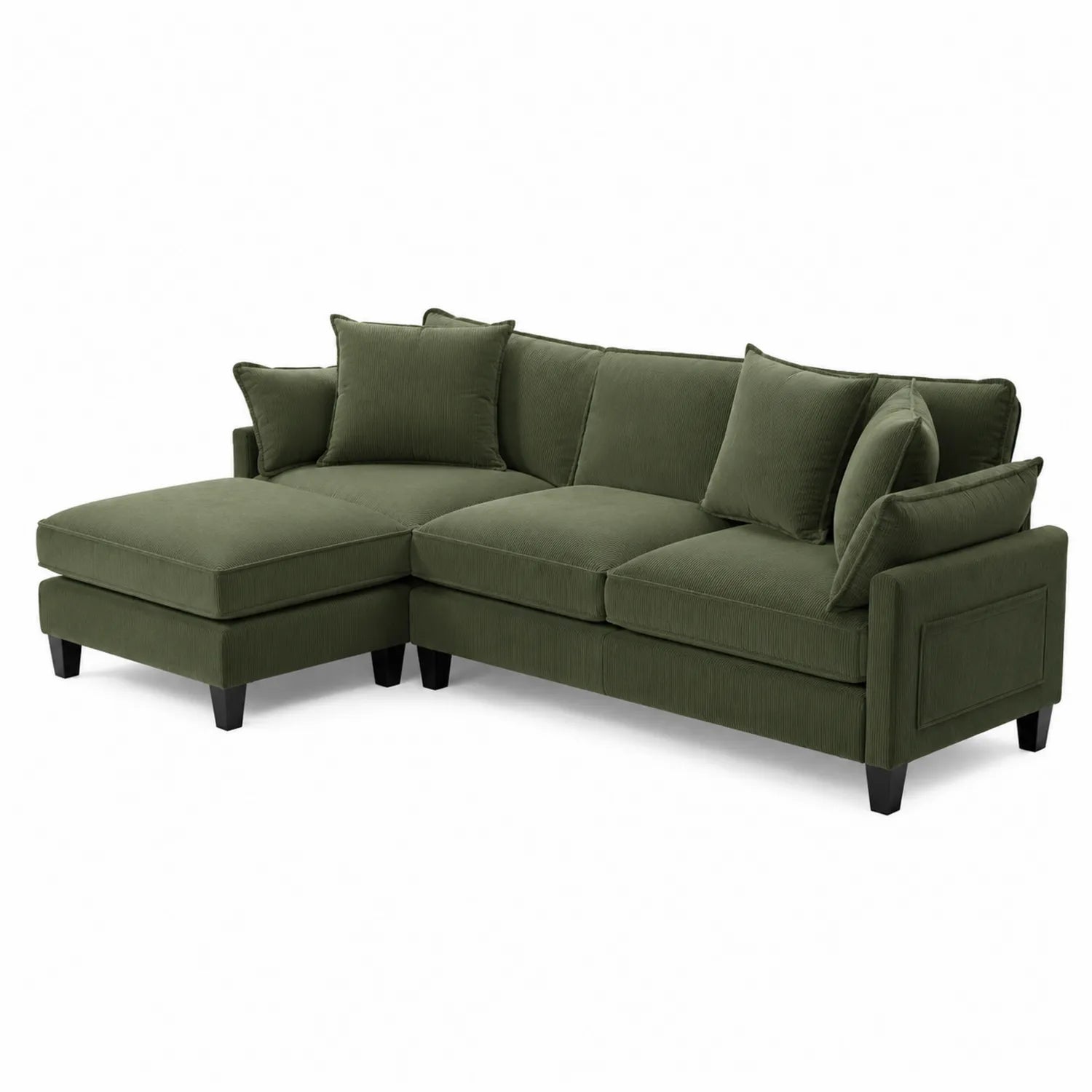 Canapé d'angle en tissu vert 270 cm
