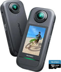 Caméra d'Action 360° AKASO, Vidéo 5,7K Ultra HD, Photo 72 MP, Stabilisation Avancée, Suivi Intelligent, Effet Selfie Invisible, Écran Tactile, Résistante aux Intempéries