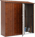 Abri de Jardin en Métal Marron 203,5 x 73 x 200 cm, Résistant aux Intempéries, Parfait pour Outils