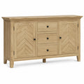 Buffet en bois naturel avec 2 portes et 3 tiroirs