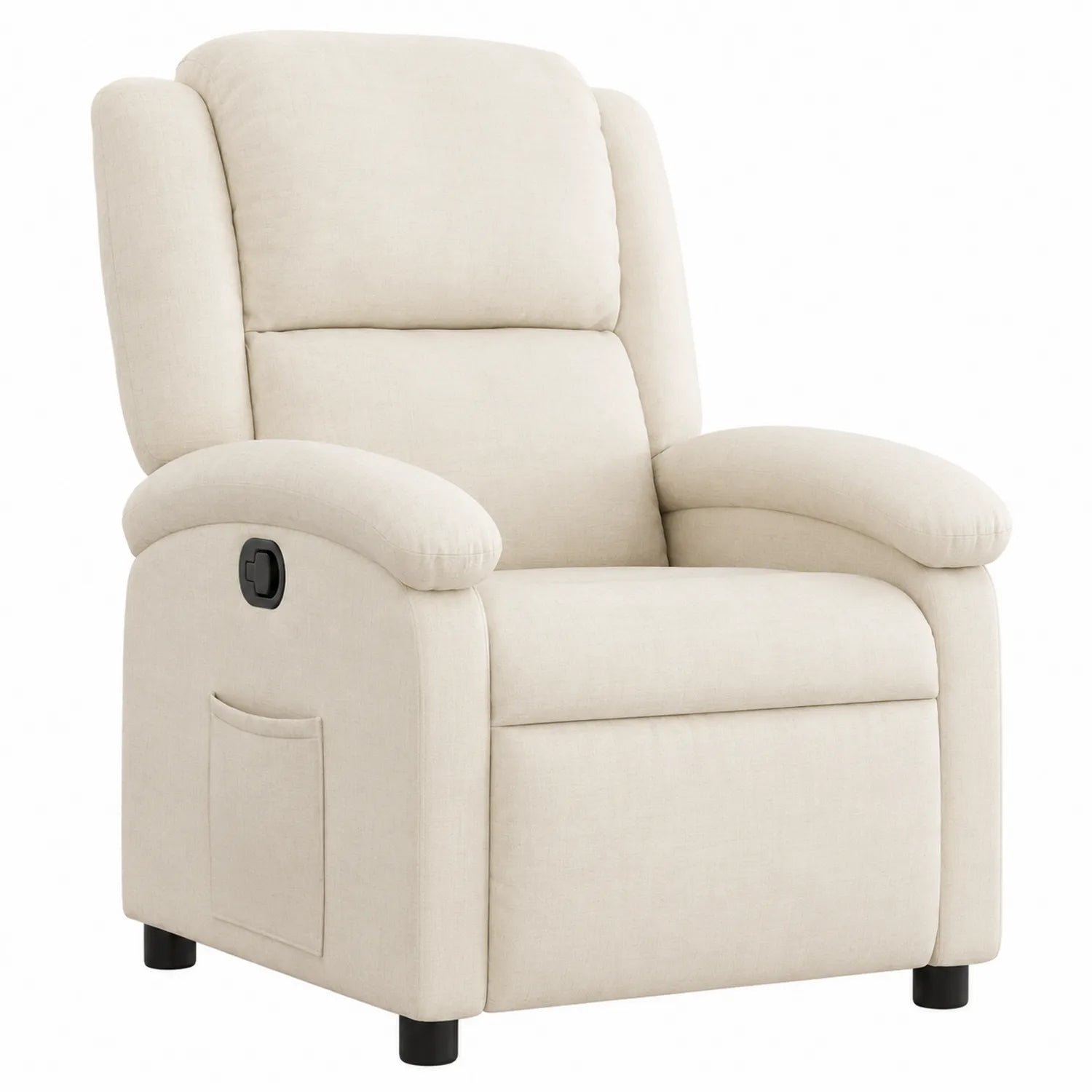 Fauteuil inclinable en tissu beige avec mousse haute résilience