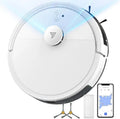 Aspirateur Robot 2-en-1 avec Navigation LiDAR et Cartographie 4000 Pa, Commande WiFi et Voix, 120 Min, Évitement Intelligent, Idéal Poils d'Animaux, Blanc